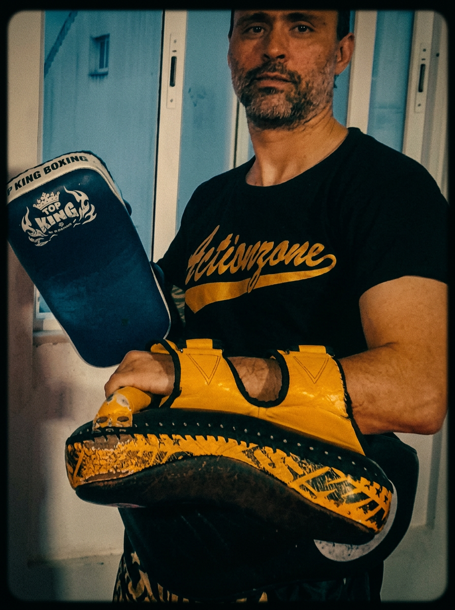 Fred Motta with Muay Thai pads